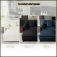 thumbnail image 6 of Modern Chenille Modular Sectional Sofa, 6-Seater U-Shaped Couch with 2 Movable Ottomans, Oversized Deep Seat for Living Room, DIY Combination, 6 of 19