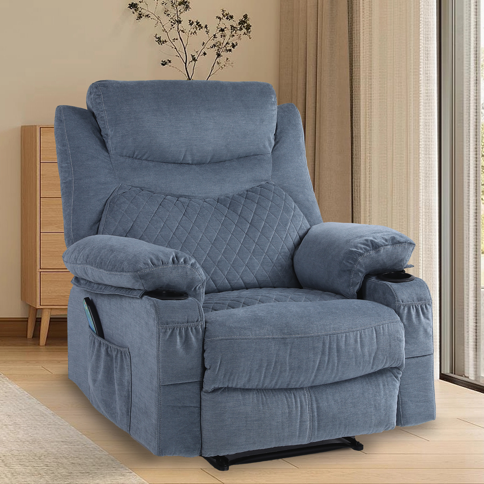 Comermax Massage Recliner Chairs with Heat Overstuffed Wall Hugger