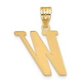 thumbnail image 3 of 14k Yellow Gold Slanted Design Letter W Initial Charm Pendant, 3 of 4
