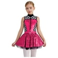 thumbnail image 2 of iiniim Girls Sequin Racer Dress Checkered Speed Race Car Driver Jumpsuit Sparkle Racing Clothings Hot Pink 10, 2 of 7