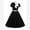 01 Black, variant on Women 2 Piece Outfit Sets Cap Sleeve Solid Black Crop Top Tshirt Ribbed Knit High Waist Flowy Skirt Size M