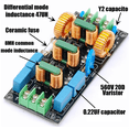 thumbnail image 3 of Filtre d'Alimentation Audio à Quatre Niveaux AC 220V 110V Mode Différentiel Mode Commun Règles EMC FCC,16A, 3 of 5