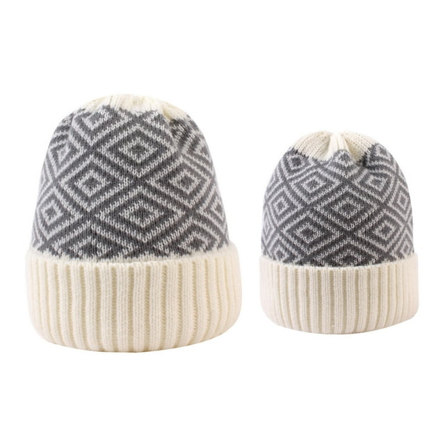 EGNMCR Toddler Hat Adult And Baby 2 And Winter Thermal Warm Wool Knitted Hat Cap Girl Server