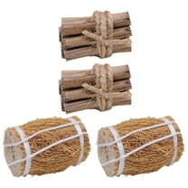 MUSEYA 1 Set 4pcs Miniature Figurines Winter Scene Decoration Assorted Color Wood Realistic Design for Hobbyists