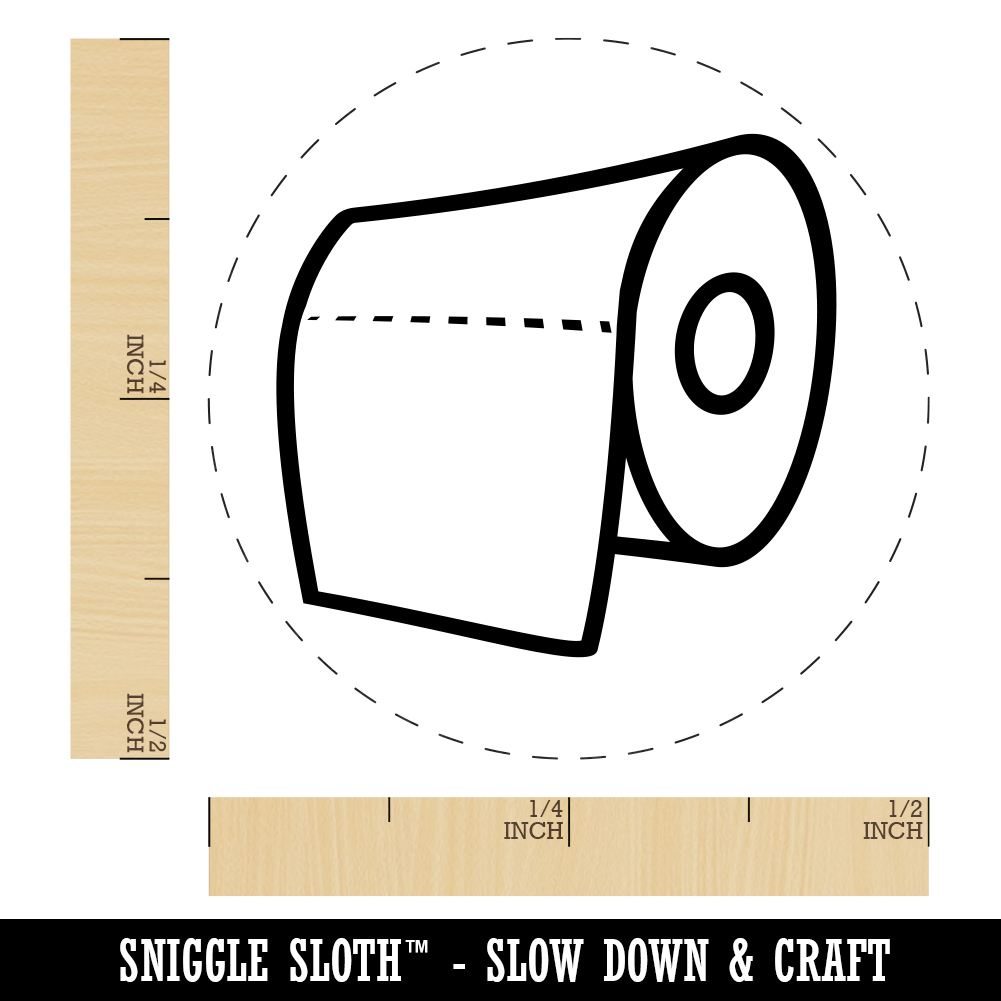 Toilet Paper Roll Icon Rubber Stamp for Scrapbooking Crafting Stamping -  Small 3/4 Inch 