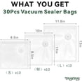 thumbnail image 2 of Reusable Vacuum Sealer Bags for Food 30Pcs (S/M/L), BPA-Free Sous Vide Microwave Heating, Cooking and Freezer Storage, Compatible with Most Handheld Sealers Machines, 2 of 5