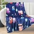 thumbnail image 3 of Fuzzy Lightweight Owl Throw Blanket,Cozy Plush Fluffy Fleece Velvet Owl Bed Throw Blankets for Kids Girls Women, Soft Comfortable Warm Owl Decor All Seasons for Couch,Owl Gifts 60X80, 3 of 6