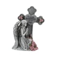 thumbnail image 4 of Estatua de jardín solar, decoración artística de patio, estatuilla de ángel cruzado, estatuilla de resina para exteriores, escultura decorativa ligera Gris, 4 of 8