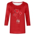 thumbnail image 4 of Xuyuer Women's Casual Daily Round Neck Three-Quarter Sleeve Loose T-Shirt, Comfortable 3/4 Sleeve Top for Spring Summer Everyday Fashion and Relaxed Weekend Wear, 4 of 5