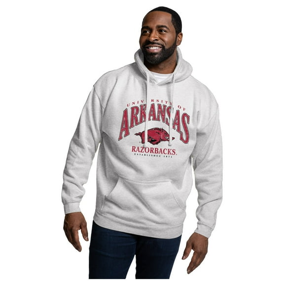 Men's-League Collegiate Wear  Heather Gray Arkansas Razorbacks Essentials 2.0 Fleece Pullover Hoodie
