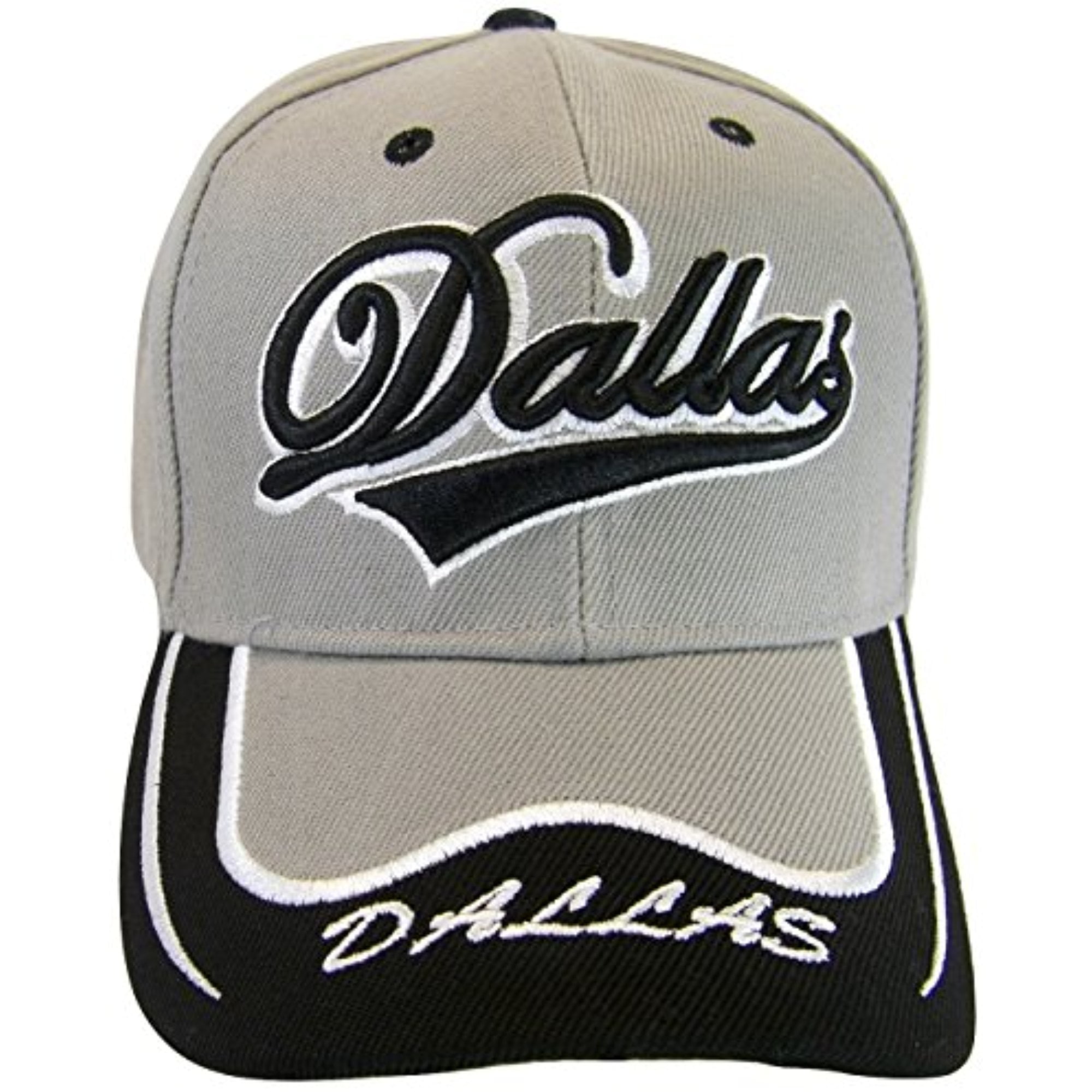 Dallas Men's Cursive Underline Script 2-Tone Adjustable Baseball Cap ...