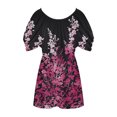 thumbnail image 4 of Cold Shoulder Tops For Women Pleated Front Floral Print Short Sleeve Blouses Summer Casual Shirts Plus Size Tunics, 4 of 5