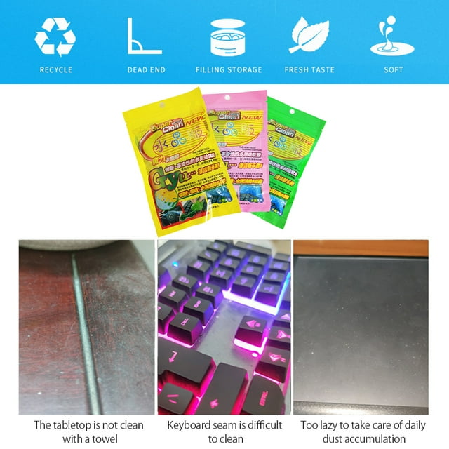 Cleaning Gel Keyboard Cleaner Auto Detailing Gel Universal Dust Cleaning Mud Car Vents Dust Cleaner Cleaning Putty Auto Gel for Laptop PC Car Interior