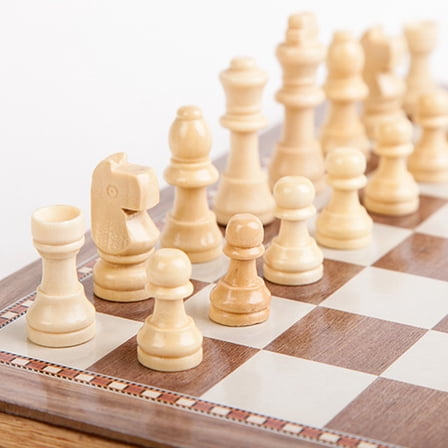 Soimiss 1set Folding Wooden International Chess For And Safe Educational Chess Design Portable Checker Board Game