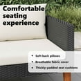 thumbnail image 5 of vidaXL Single Patio Sofa with Cushions Poly Rattan Black, 5 of 10