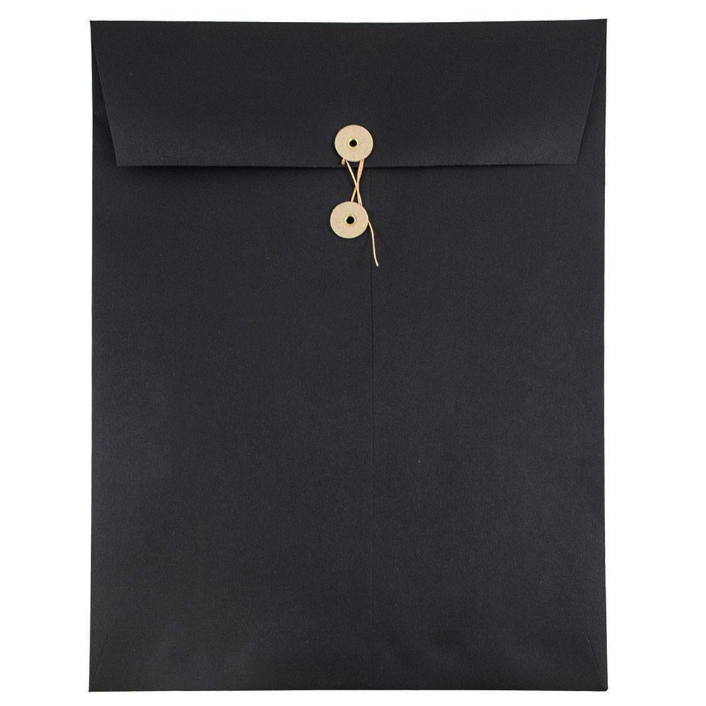 JAM PAPER 9 x 12 Open End Premium Envelopes with Button and String