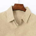thumbnail image 5 of GuangCheng George Mens Button Up Shirts Long Sleeve Casual Breathable Linen Blend Blouses,Khaki,M, 5 of 9