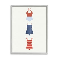 Stupell Industries Nautical Swim Style Beauty & Fashion Painting Gray Framed Art Print Wall Art, 11 x 14