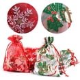 thumbnail image 3 of Naler Pack of 20 Christmas Party Favor Bags,4"x 6" Snowflake Organza Drawstring Jewelry Candy Pouch, 3 of 6
