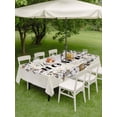 thumbnail image 3 of Outdoor Tablecloth with Umbrella Hole and Zipper, Home Sweet Rectangle Table Cloth 60x120 Inch Waterproof Tablecloth, Wreath Botanical Farmhouse Plants Beige Picnic Table Cover for Patio Camping, 3 of 7