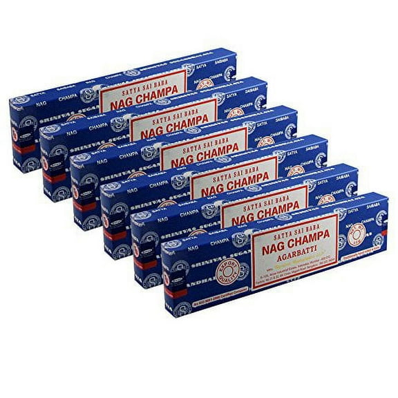 Satya Sai Baba Nag Champa Hand Rolled Fine Quality Incense Sticks Pack of 6 Boxes, 40gms Each