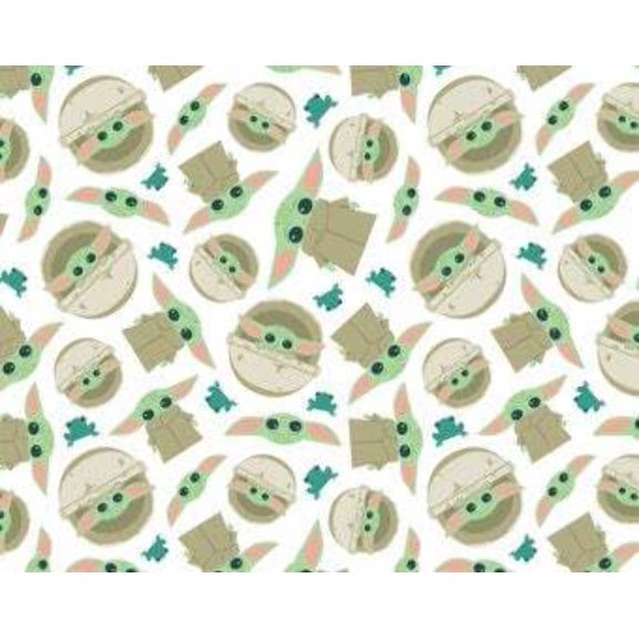 Handmade Valance, Curtain Panel, or Pillow Cover Star Wars Yoda Flannel White