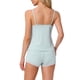 thumbnail image 3 of Conjuntos de pijama sin mangas para mujeres INSPIRE CHIC, ropa de noche con top de tirantes de punto acanalado y encaje en el escote en V, con pantalones cortos, trajes de lencería, S, verde, 3 of 6