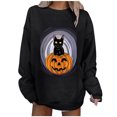 thumbnail image 1 of Blusa de manga larga suelta con estampado de moda para mujer, blusas informales con cuello redondo, sudaderas con capucha Fridja fjkfkj2480, 1 of 5