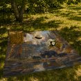 thumbnail image 7 of Black Bear Family beside Forest River and Tall Pines, Peaceful Wildlife Scene for Bear Lovers, Warm Flannel Blanket for Cabin and Lodge, Father's Day Gift, Rustic Home Decor, 7 of 7