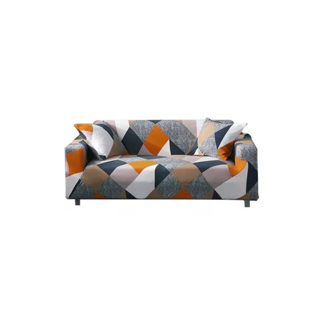 Funda protectora para sofá y sillón, 2 secciones, poliéster naranja