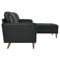 thumbnail image 2 of Pemberly Row 98" Modern Style Leather Sectional Sofa in Black, 2 of 4