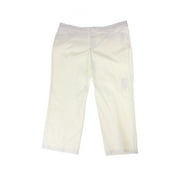 JM Collection Plus Size Pants 24W Capri Length Front Zip Pocketed White