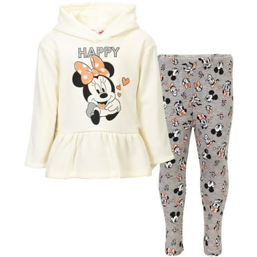 Disney Minnie Mouse Toddler Girls Pullover Fleece Hoodie and Leggings Outfit Set Infant to Big Kid
