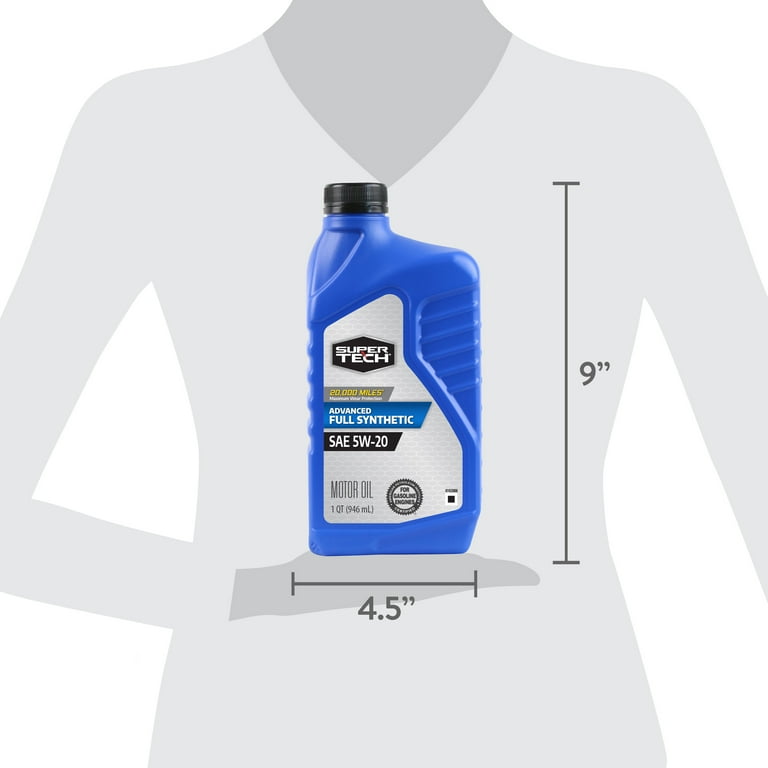 Super Tech Full Synthetic Motor Oil SAE 5W-20 1 Quart for Gasoline