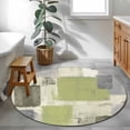 thumbnail image 4 of Sage Green Paint Round Area Rugs 3 ft, Abstract Mottled Washable Small Area Rug with Non-Slip Sturdy Edge Binding Round Front Door Mat Floor Carpet for Entryway, 4 of 9