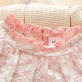 thumbnail image 4 of Baby Romper  Contrast Color Ruffled Collar Long Sleeve Lace Patchwork Bodysuit for Girls  0-18 Months, 4 of 7