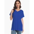 thumbnail image 4 of Women's Tshirts Casual V Neck Short Sleeve Loose Summer Tunic Tops, 4 of 6