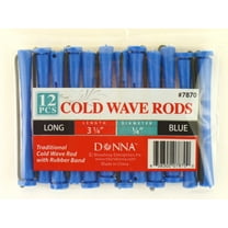 Donna 1/4" Long Cold Wave Blue Perm Rods - 12 Pcs.