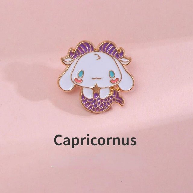 Broche Kawaii Sanrio Cinnamoroll, 12 Constelaciones, insignia de Metal, cosas, Y2k Leo Libra, Pin de dibujos animados, accesorios para mochila