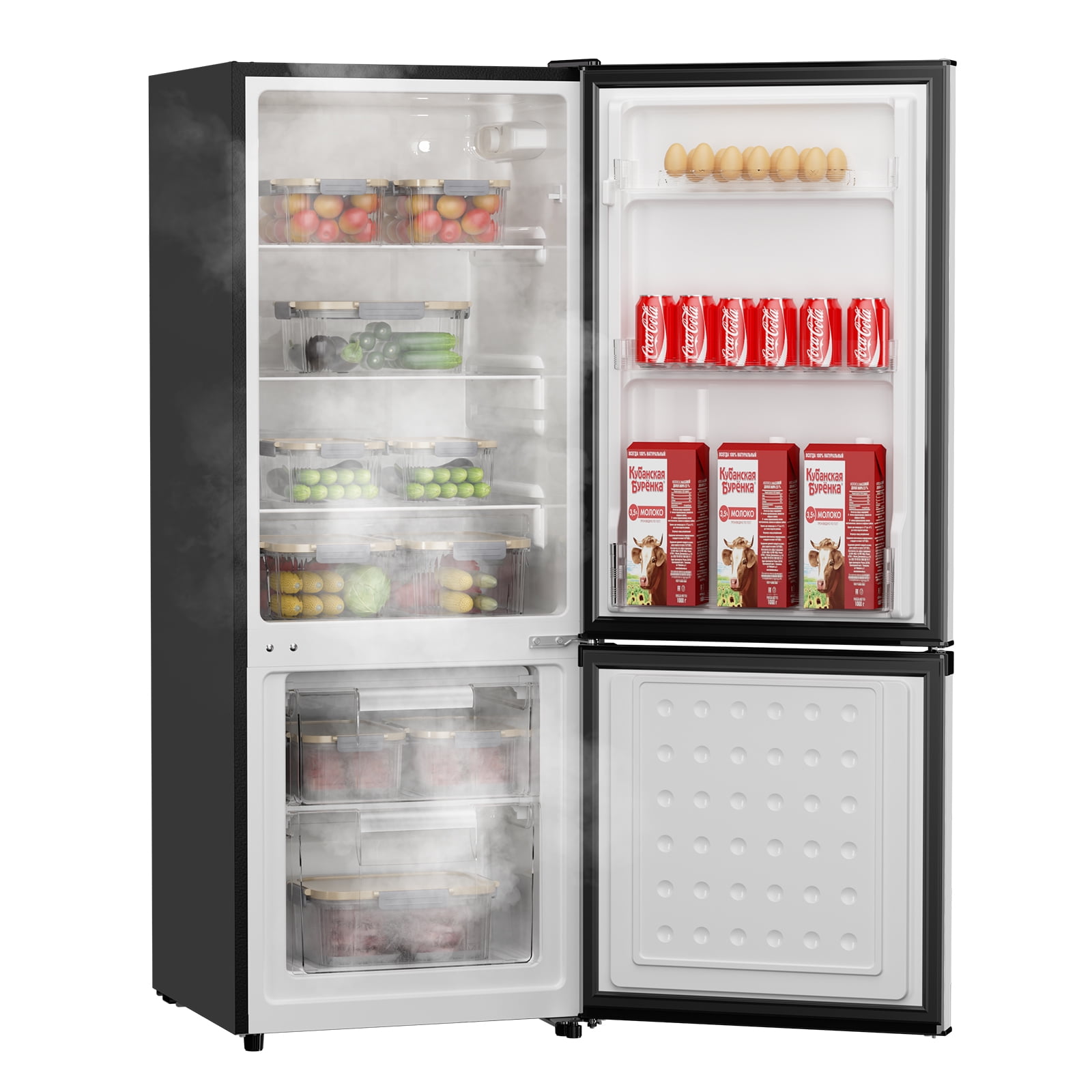 Upstreman 7.1 Cu.ft Bottom Freezer Refrigerator, 2 Door Kitchen Fridge Large Apartment Refrigerator Garage Ready Refrigerator, Silver BM71