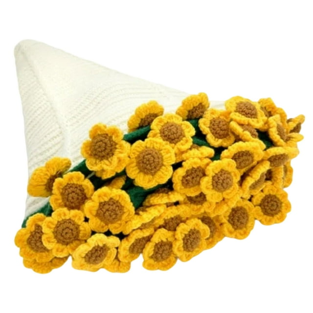 zhangmingg Complete Sunflower DIY Knitting Kit for Handmade Craft Projects with All Included Materials