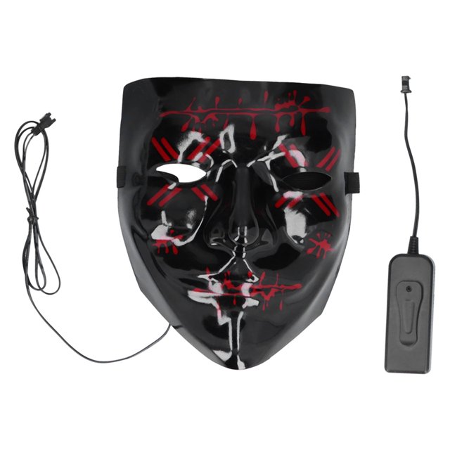 Scary Purge Mask, LED Light Up Adjustable Halloween Glowing Mask Harmless For Cosplay For Halloween For Party ANGGREK Halloween Glowing Mask