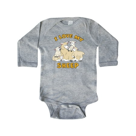 

Inktastic I Love My Sheep with Cute Sheep Family Gift Baby Boy or Baby Girl Long Sleeve Bodysuit