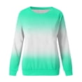 thumbnail image 5 of Crewneck Sweatshirts for Women Oversized Hoodie Loose-Fit Gradient Color Block Long Sleeve Casual Pullover Tops, 5 of 5