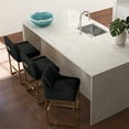 thumbnail image 6 of SEYNAR Mid-Century Modern Velvet Low-Back Bar Stools with Metal Frame, Set of 2（Black）, 6 of 14