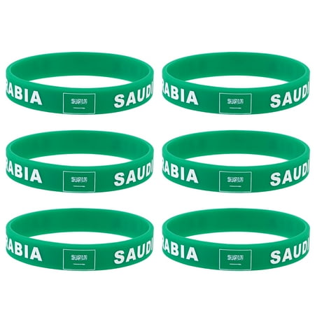 

6 Pcs Country Silicone Wristband Fashion Sports Bracelet (Saudi Arabia)