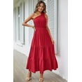 thumbnail image 2 of PRETTYGARDEN Women's Summer Floral One Shoulder Maxi Dress Knot Ruffle Boho Beach Vacation Wedding Guest Long Sun Dresses, 2 of 7