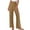 Khaki, variant on tarylea Womens Pants Solid Color Ruffled Hem Ribbed Knitted Trousers Wide Leg High Rise Pants Casual Loose Comfy Stretch Homewear Dailywear Pants