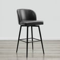 thumbnail image 5 of CHITA 30" Swivel Upholstered Counter Bar Stools with Back & Metal Legs Set of 2,Faux Leather in Black, 5 of 7