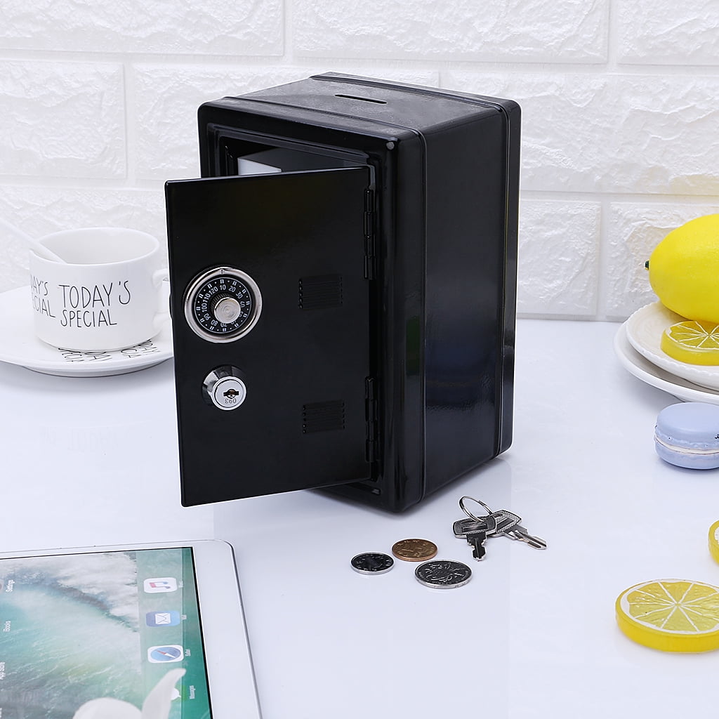 New Safe Security Metal Money Bank Deposit Cash Savings Saving Box 2 Keys